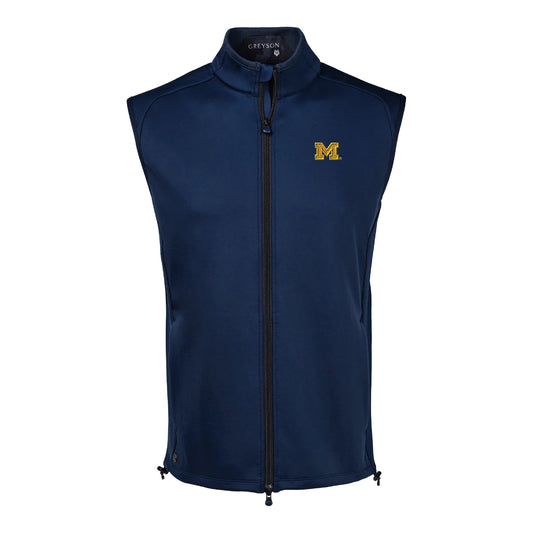 Michigan Wolverines Navy Sequoia Heavyweight Fleece Vest - Front View