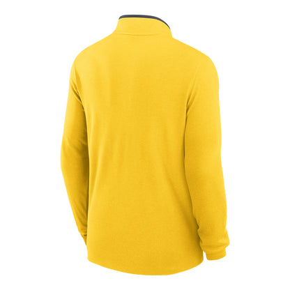 Michigan Wolverines Jordan Brand Victory Courtside Maize Long Sleeve Maize Pullover - Back View