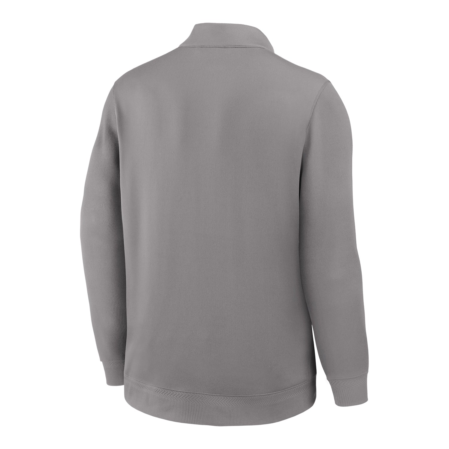 Michigan Wolverines Basketball Jordan Brand Grey Coaches Dri-FIT Long Sleeve Pullover - Back View