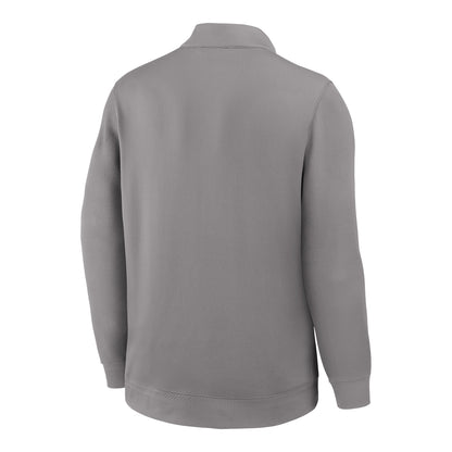 Michigan Wolverines Basketball Jordan Brand Grey Coaches Dri-FIT Long Sleeve Pullover - Back View