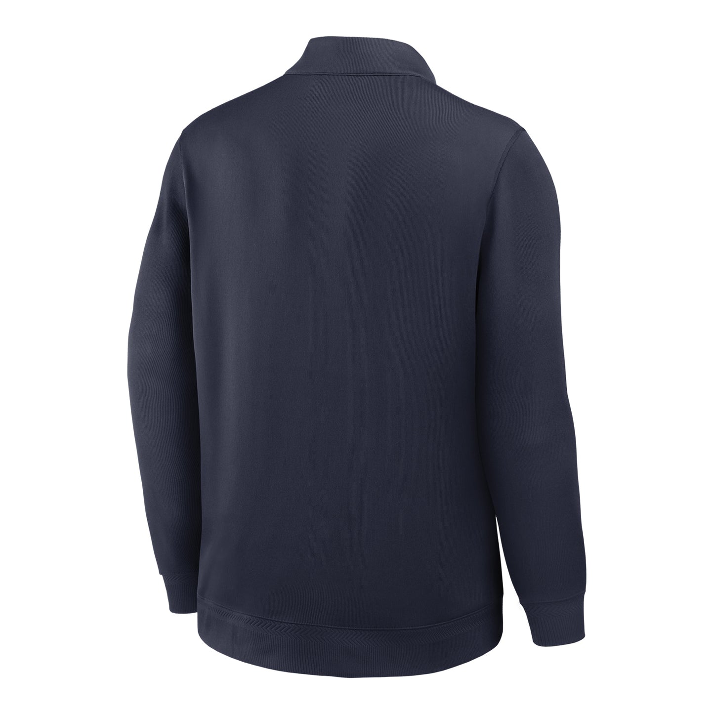 Michigan Wolverines Basketball Jordan Brand Navy Coaches Dri-FIT Long Sleeve Pullover - Back View