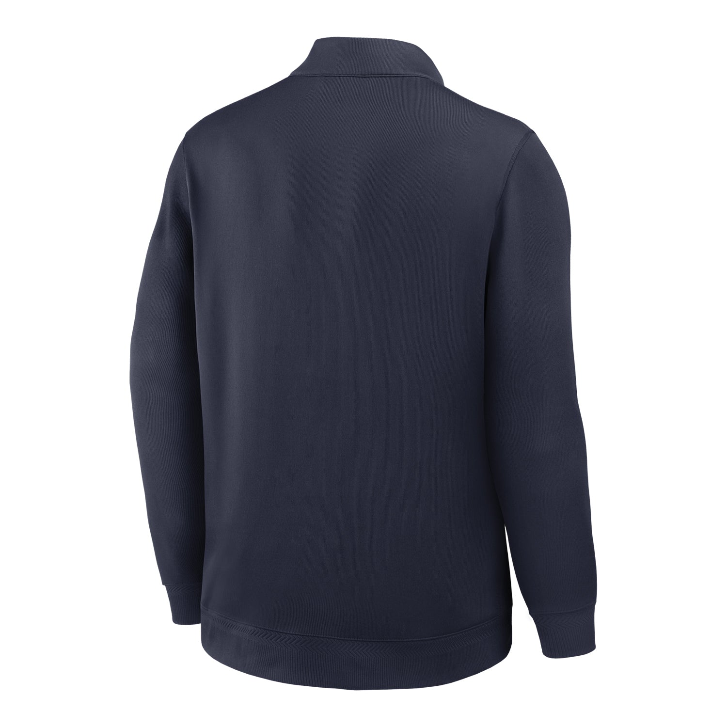 Michigan Wolverines Basketball Jordan Brand Navy Coaches Dri-FIT Long Sleeve Pullover - Back View