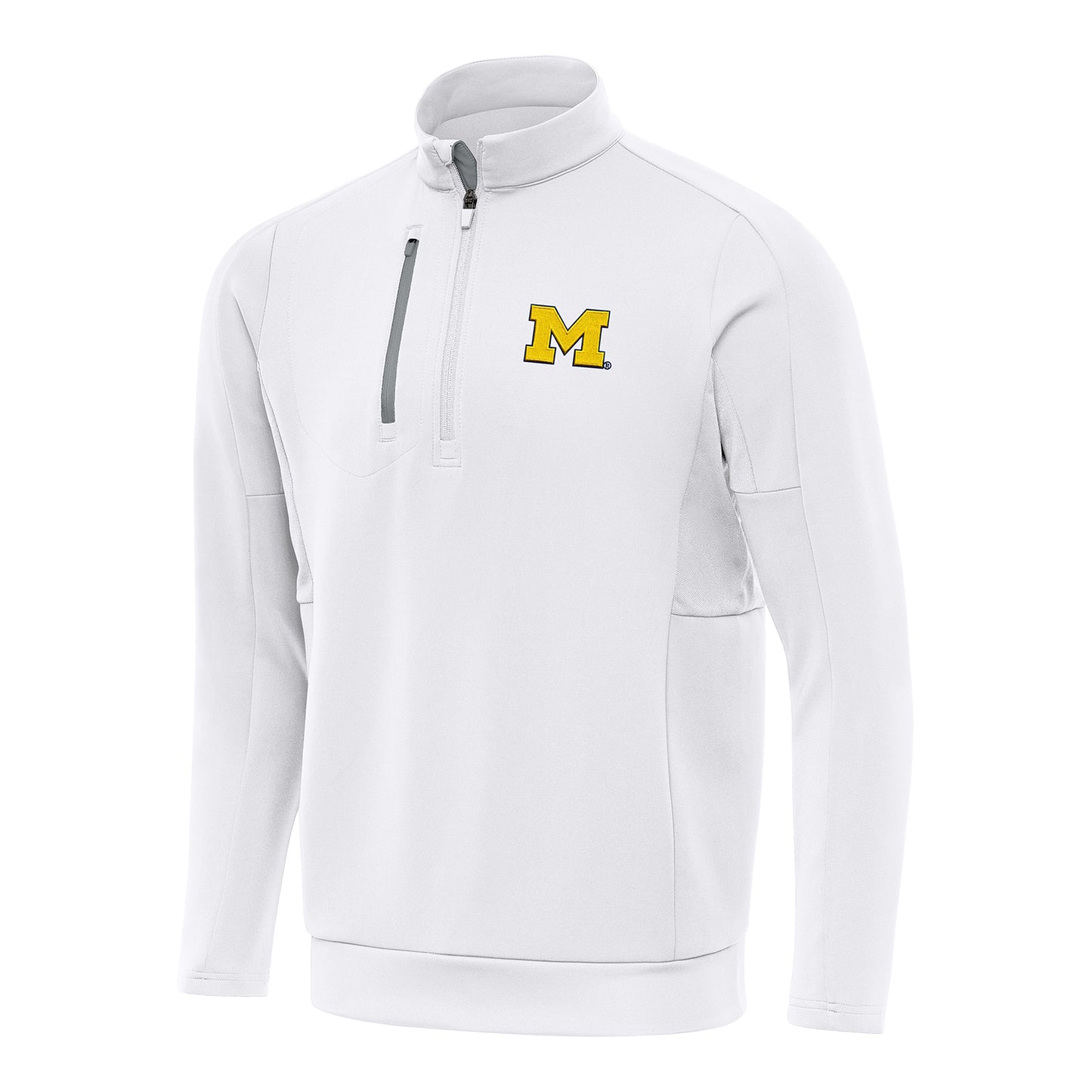 Michigan Wolverines Antigua White Generation Quarter-Zip - Front View