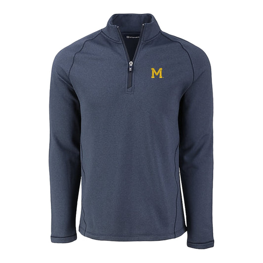 Michigan Wolverines Vault Peshastin Fleece Half Zip Pullover In Grey - Front View