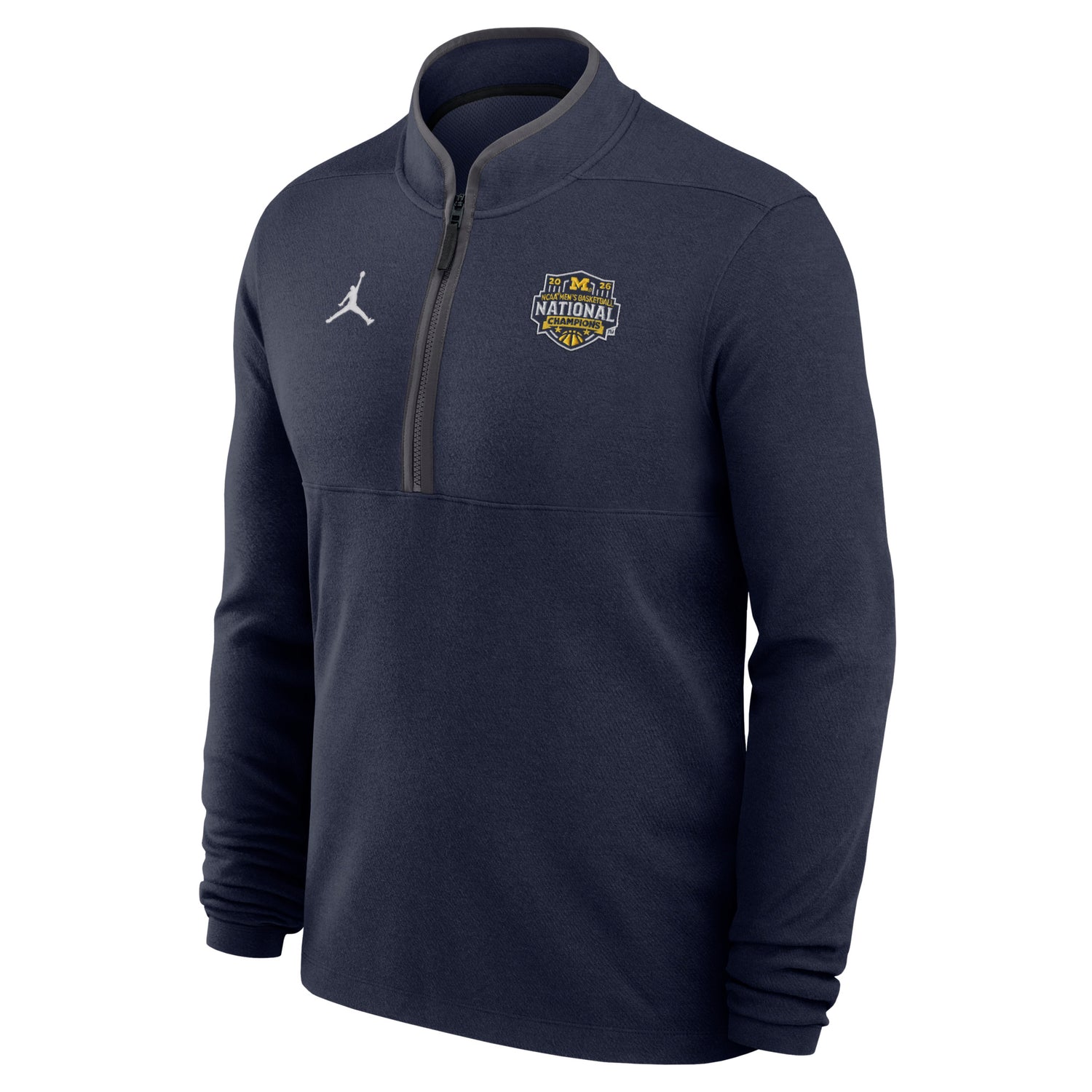 Michigan Wolverines Men's Basketball National Champions Dri-fit 1/4 Zip - Front View
