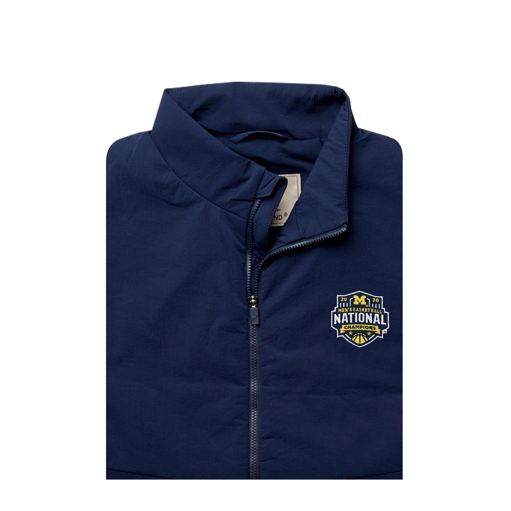 Michigan Wolverines Men's Basketball National Champions Full Zip Vest - Front View