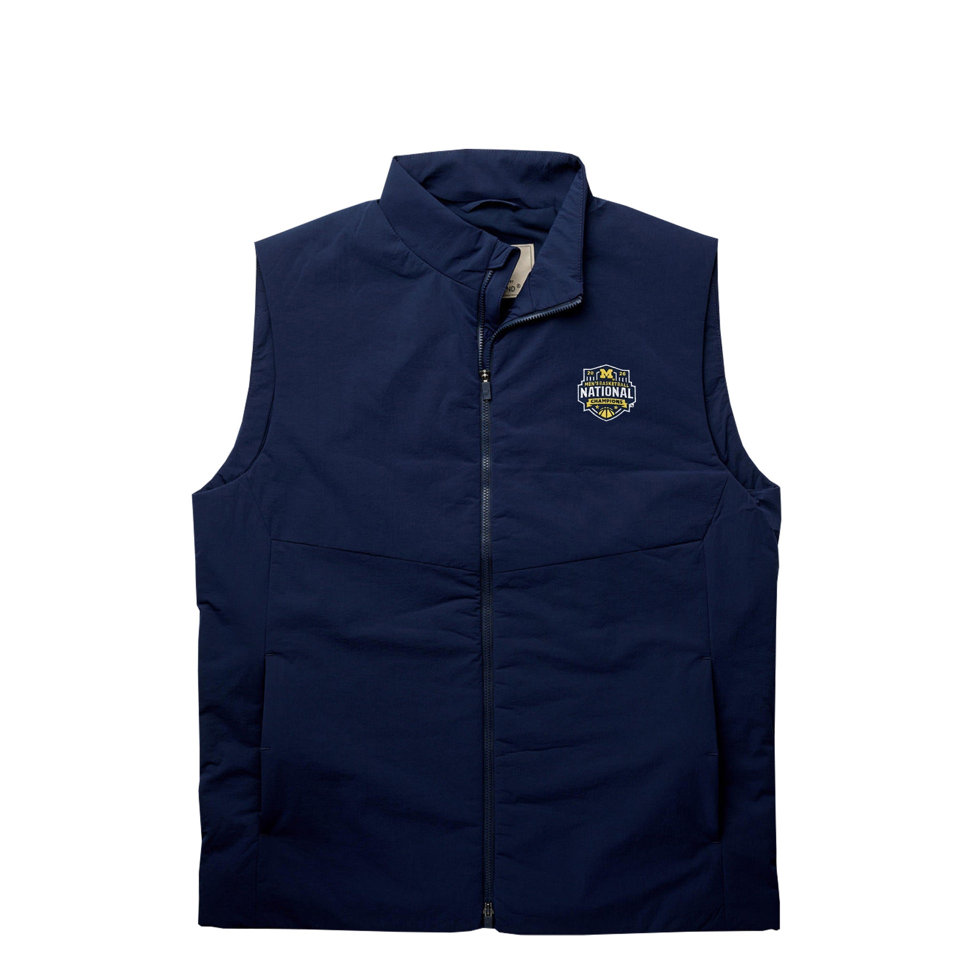 Michigan Wolverines Men's Basketball National Champions Full Zip Vest - Front View