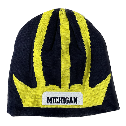 Michigan Wolverines Valiant Helmet Knit Navy Hat