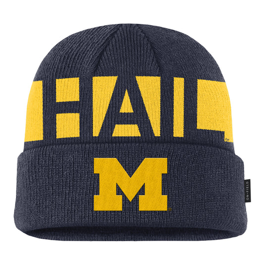 Michigan Wolverines Jordan Utility Beanie Cap - Front View