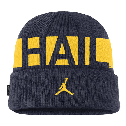 Michigan Wolverines Jordan Utility Beanie Cap - Back View