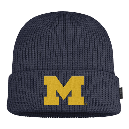 Michigan Wolverines Jordan Navy Off Field Beanie - Front View