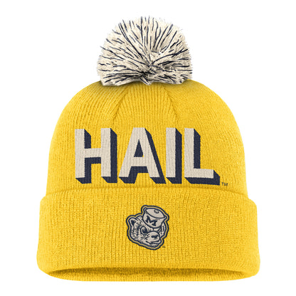 Michigan Wolverines Jordan Knit Cuffed Pom Hail Yellow Beanie