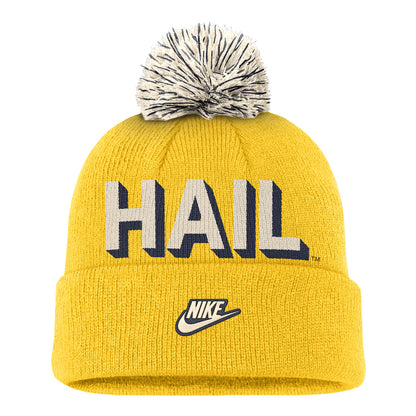 Michigan Wolverines Jordan Knit Cuffed Pom Hail Yellow Beanie
