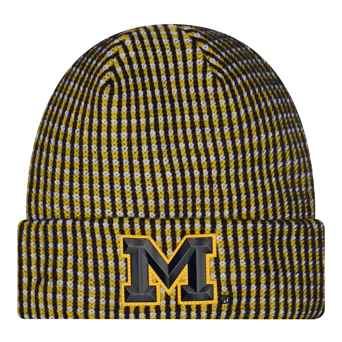 Michigan Wolverines New Era Yellow Sideline Cuff Beanie - Front View