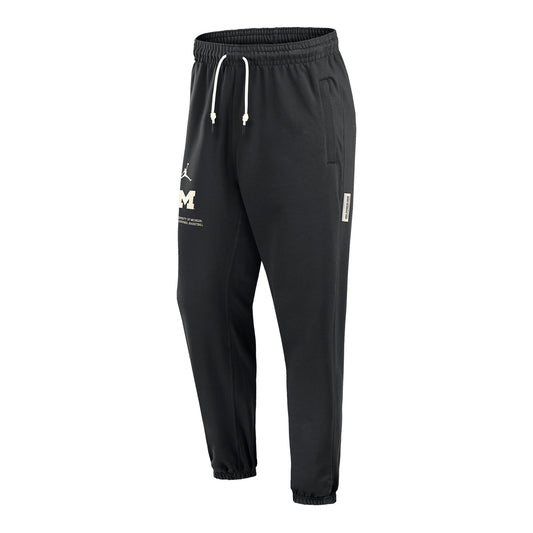 Michigan Wolverines Jordan Black Dri-Fit Travel Fleece Pant - Front View