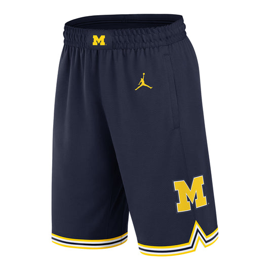 Michigan Wolverines Jordan Blue Replica Basketball Short - Front View