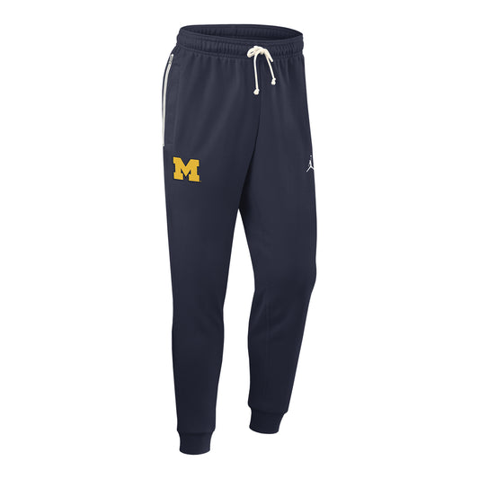 Michigan Wolvernes Nike Jordan Navy Tapered Pants - Front View