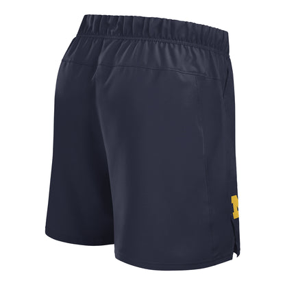 Michigan Wolverines Jordan Woven Victory Shorts In Navy - Back View