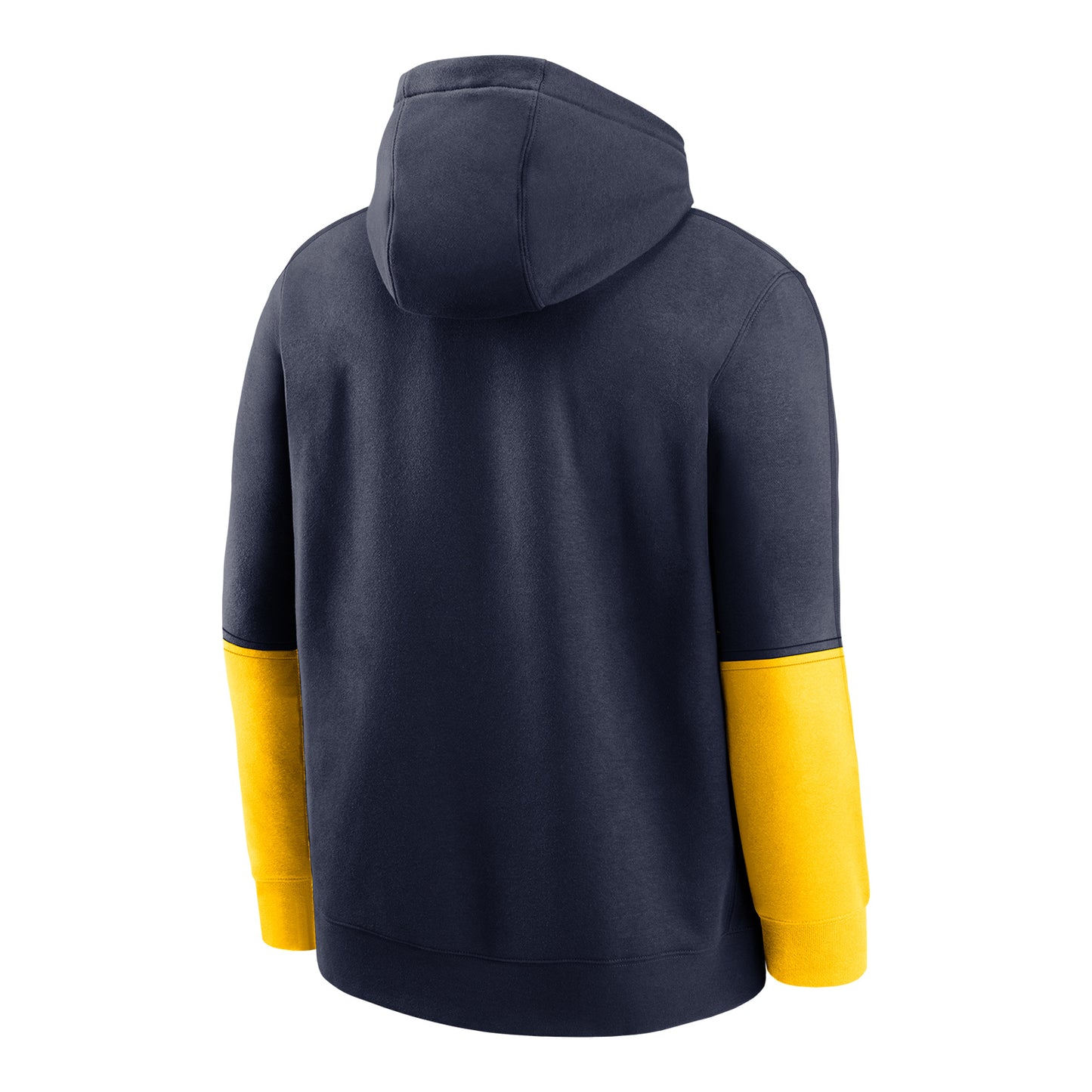 Michigan Wolverines Jordan Sideline Color Block Navy Hoodie - Back View