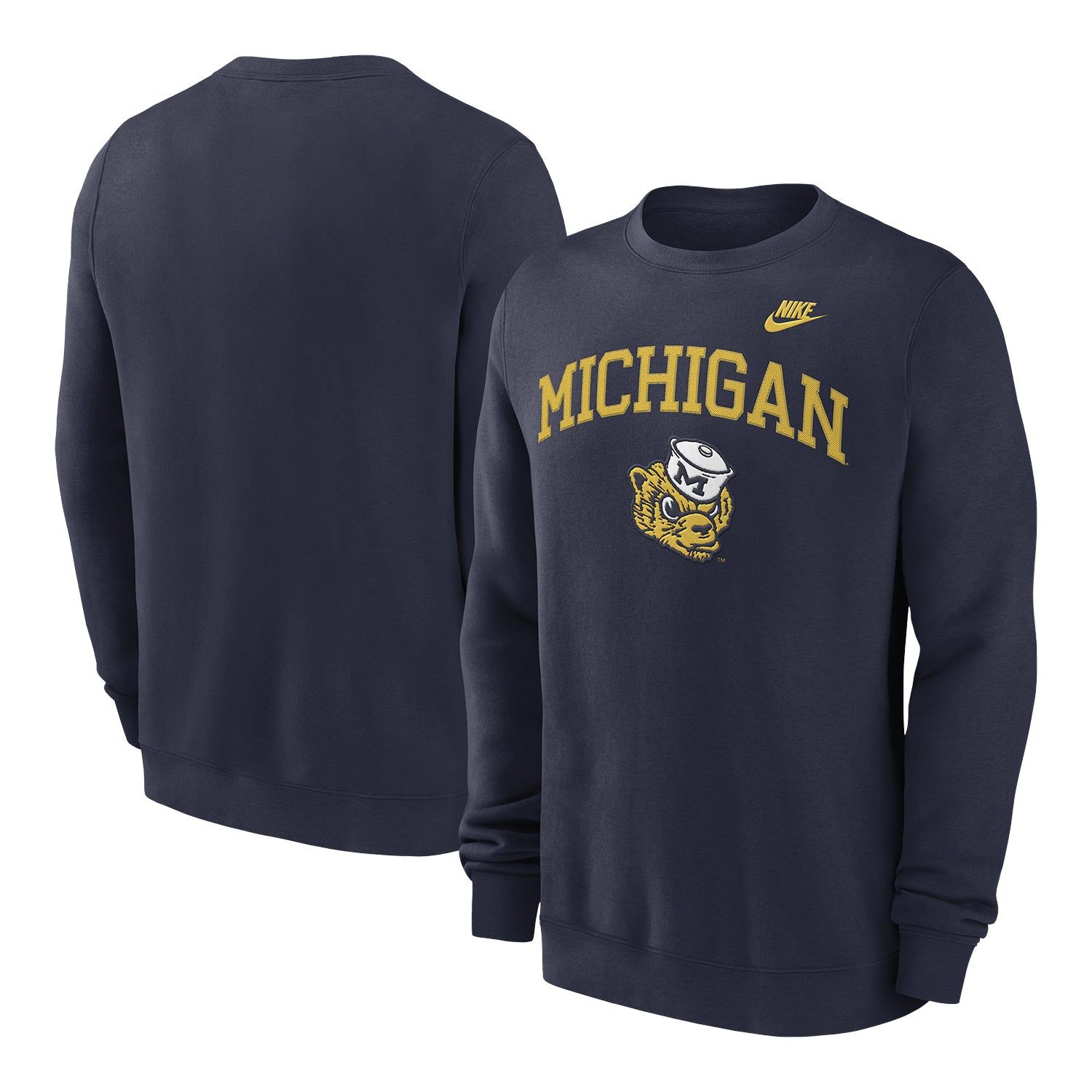 Michigan Wolverines Nike Vintage Sailor Hat Wolverine Crewneck - Multi View