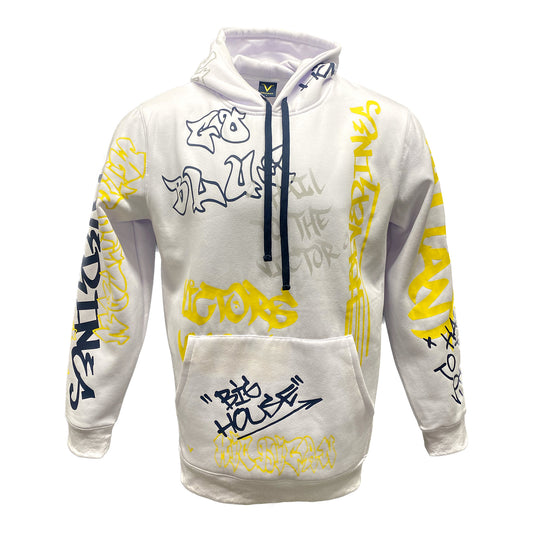 Valiant University of Michigan White Graffiti Hoodie - Front View