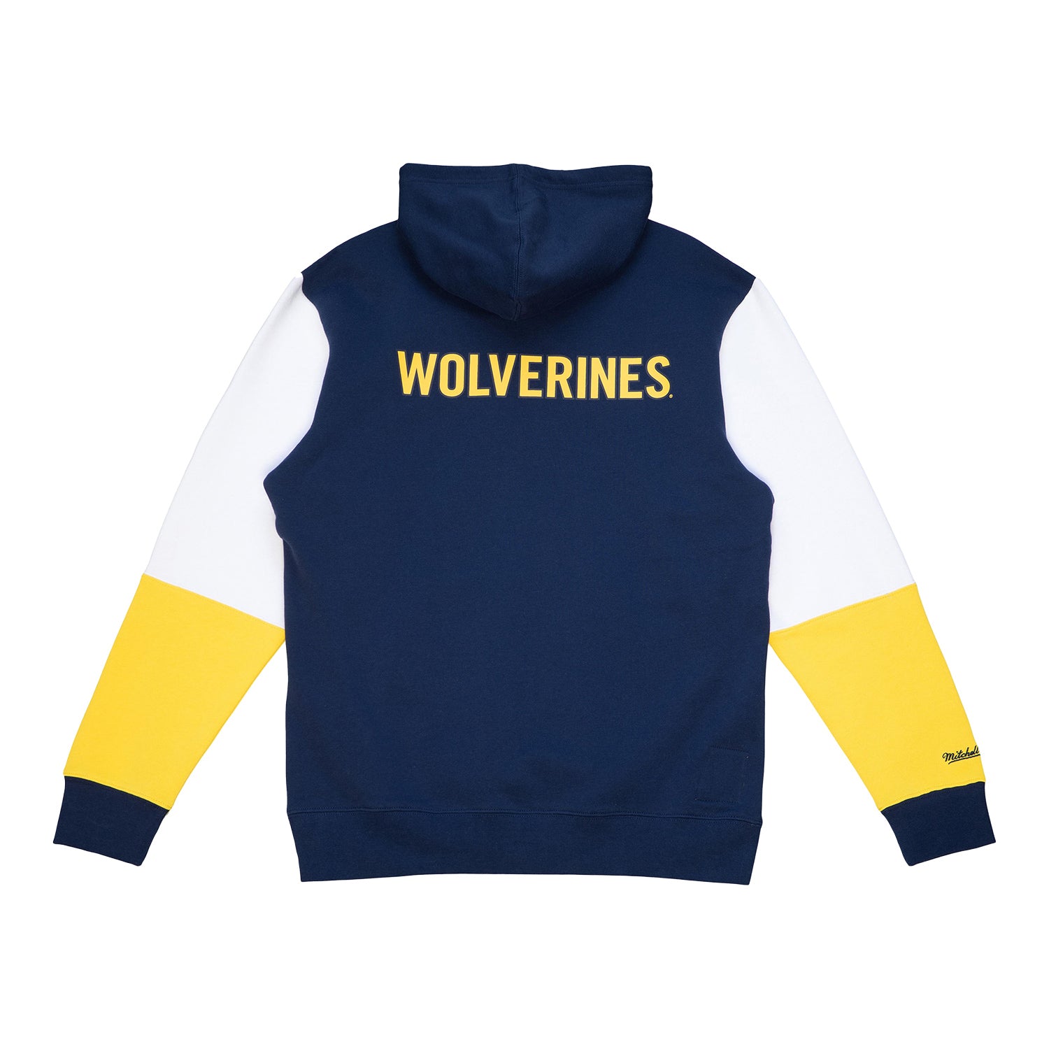 Michigan Wolverines Blue Mitchell & Ness Fusion Fleece Sweatshirt - Back View