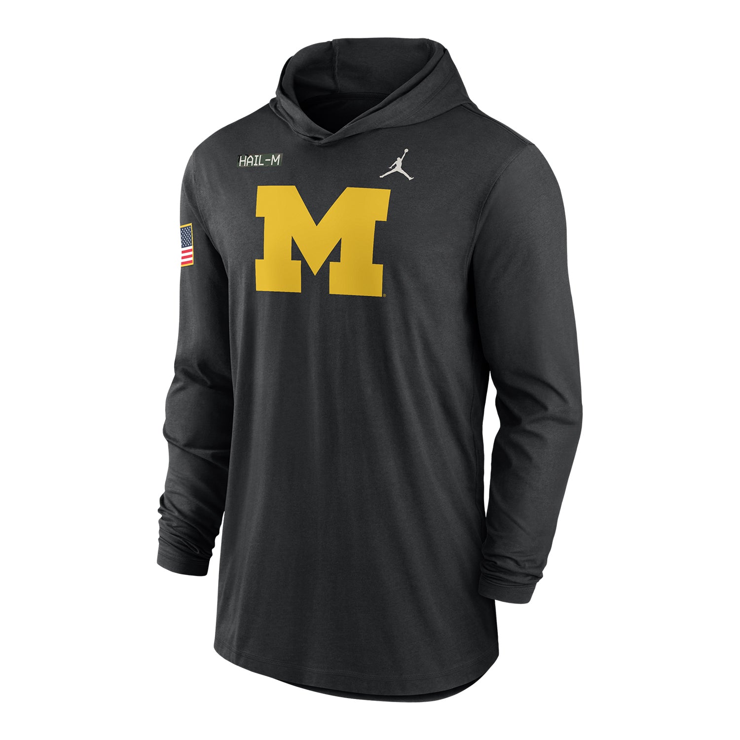 Michigan Wolverines Jordan Military  Hoodie - Front View