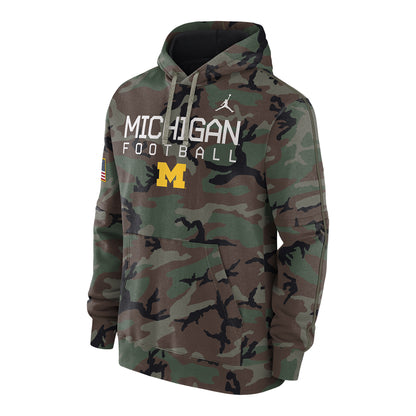 Michigan Wolverines Jordan Football Hooded Sweatshirt - Front View