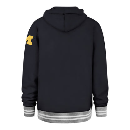 Michigan Wolverines '47 Brand Blue Atlas Eastport Fleece Hoodie - Back View