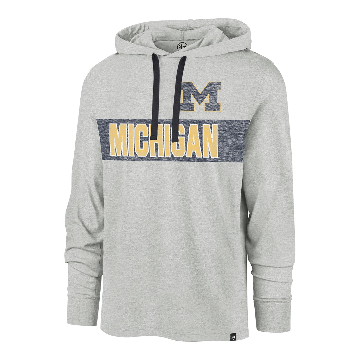 Michigan Wolverines '47 Brand Gray Relay Field Franklin Hoodie - Front View