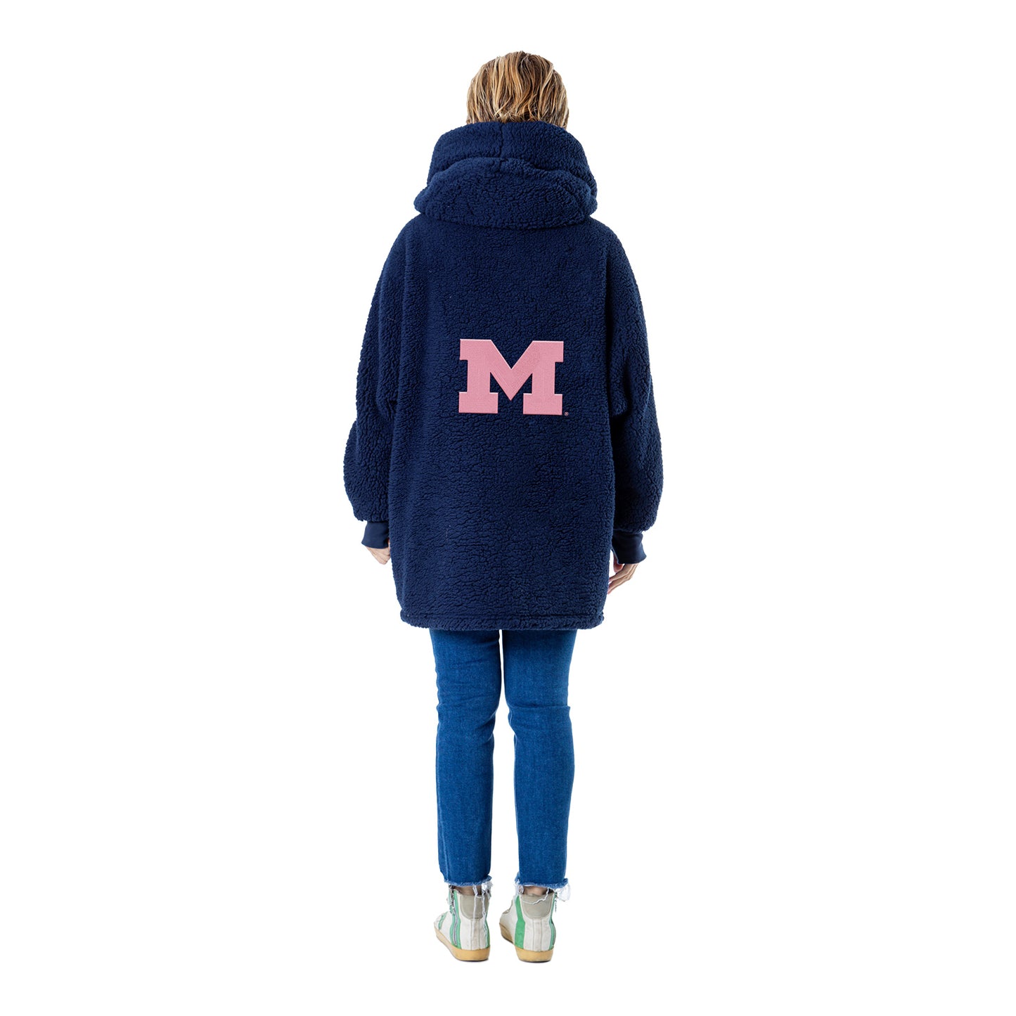 Michigan Wolverines Jill Martin Pink Lounger - Back View