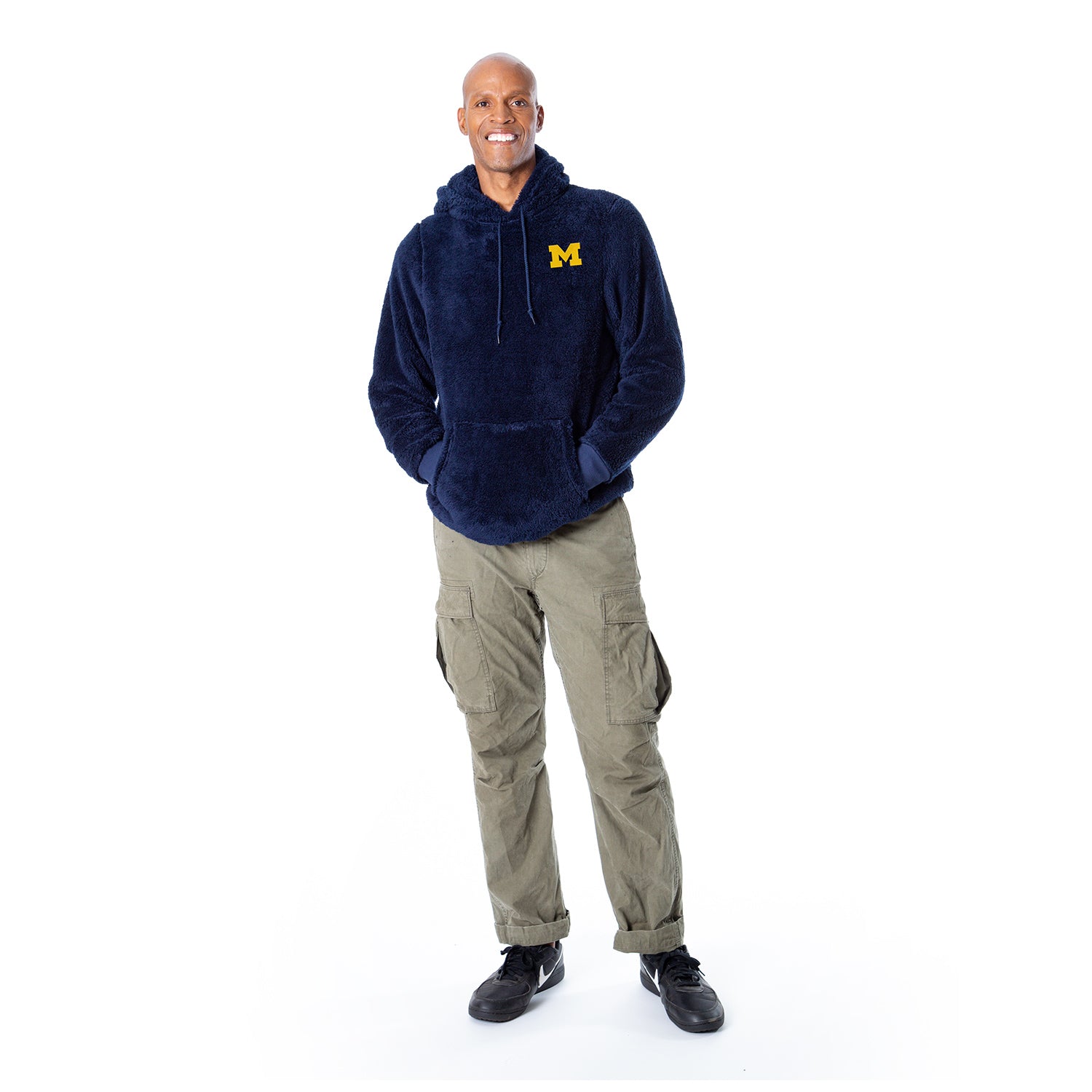 Michigan Wolverines Jill Martin Maize Sweatshirt - Alternative Modeled Front View