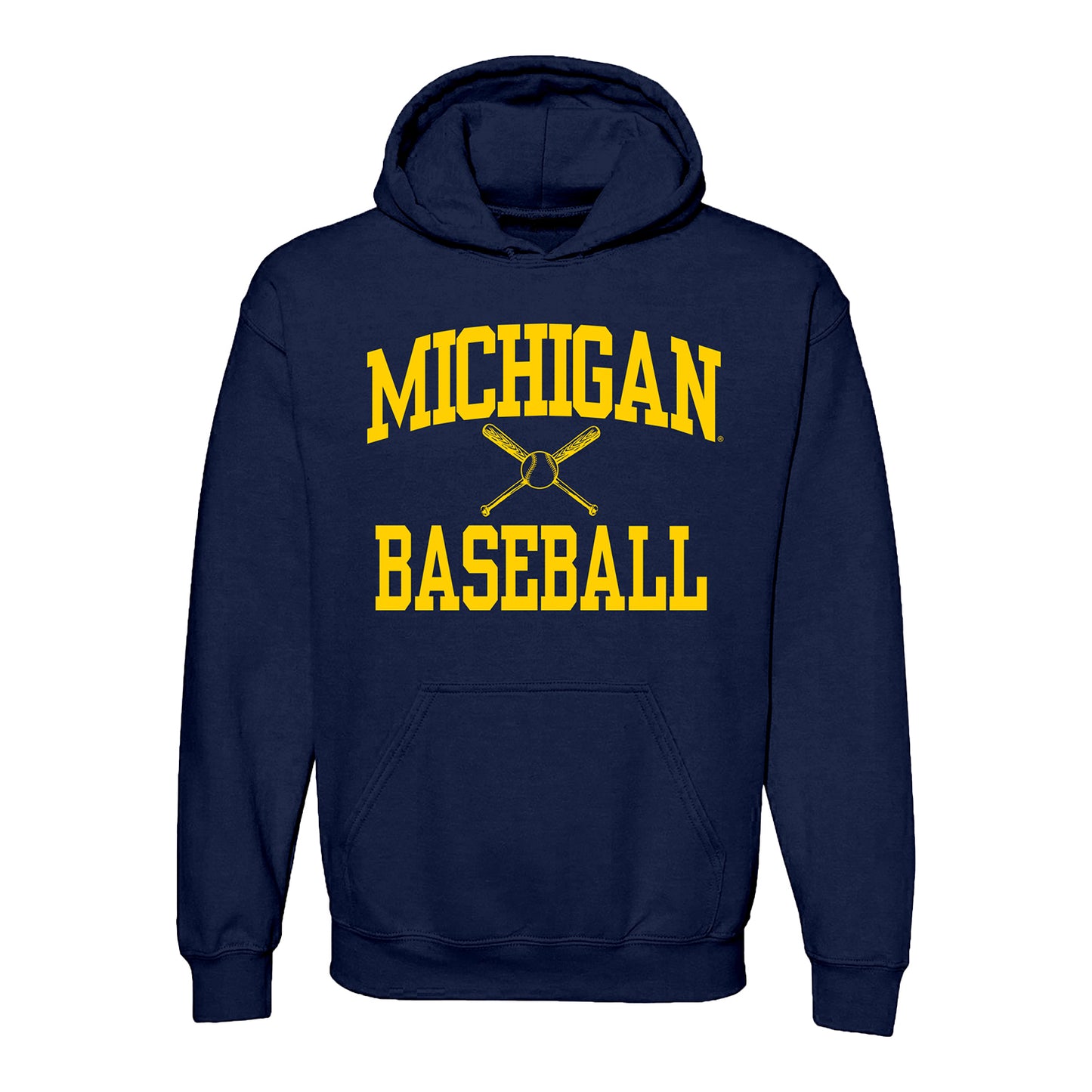 Michigan Wolverines Baseball Navy Sweatshirt - Front View