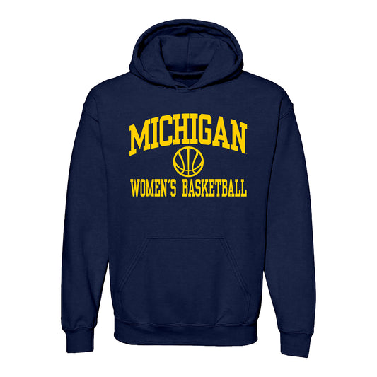 Michigan Wolverines Women's Basketball Navy Sweatshirt - Front View