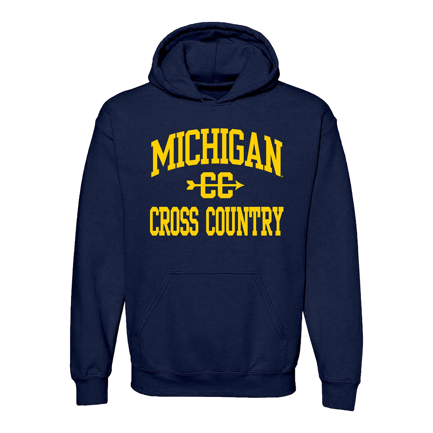 Michigan Wolverines Cross Country Navy Sweatshirt - Front View