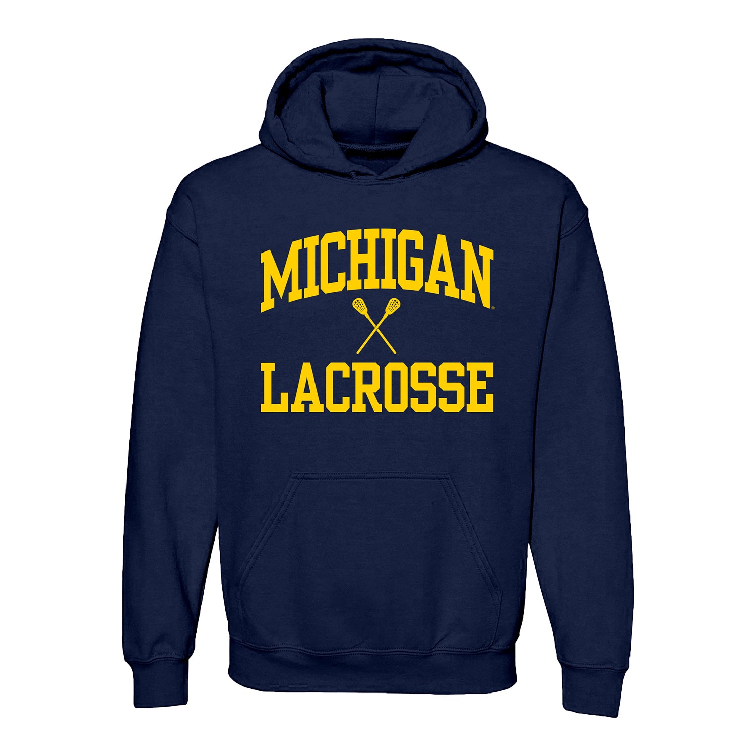 Michigan Wolverines Lacrosse Navy Sweatshirt - Front View