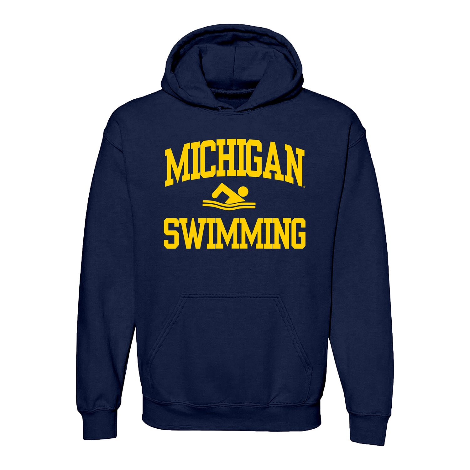 Michigan Wolverines Swimming Navy Sweatshirt - Front View