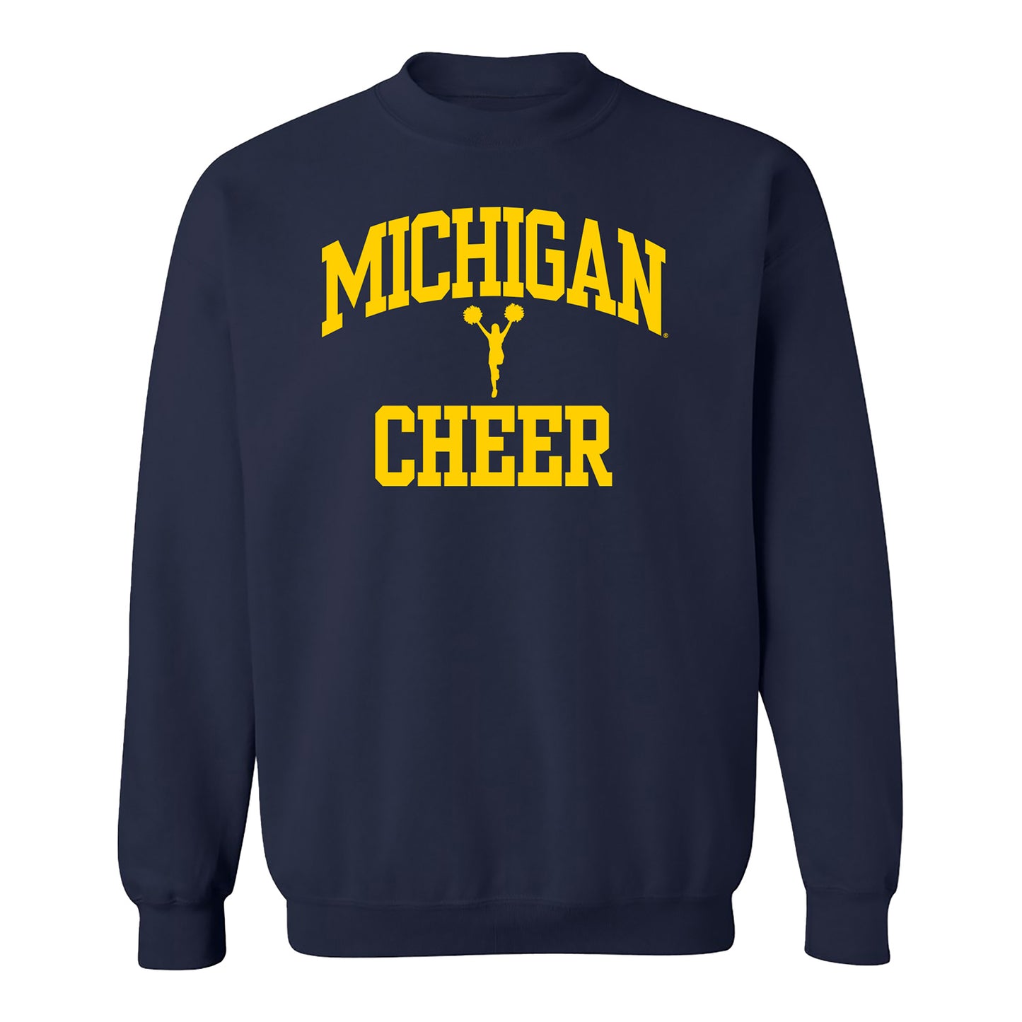 Michigan Wolverines Cheer Navy Sweatshirt - Front View