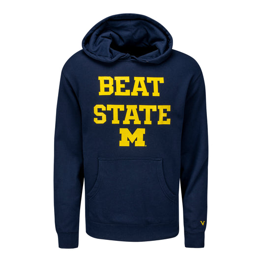 Michigan Wolverines 'Beat State' Navy Sweatshirt - Front View