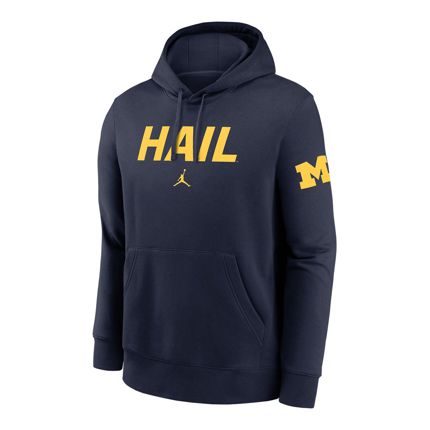 Michigan Wolverines Navy Nike Club Fleece Hail Sweatshirt - Front View