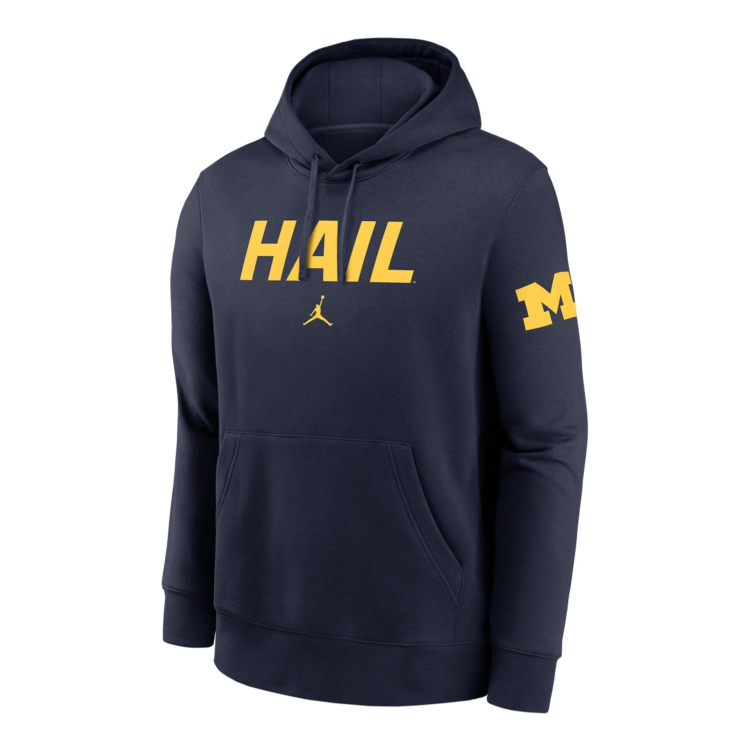 Michigan Wolverines Navy Nike Club Fleece Hail Sweatshirt - Front View