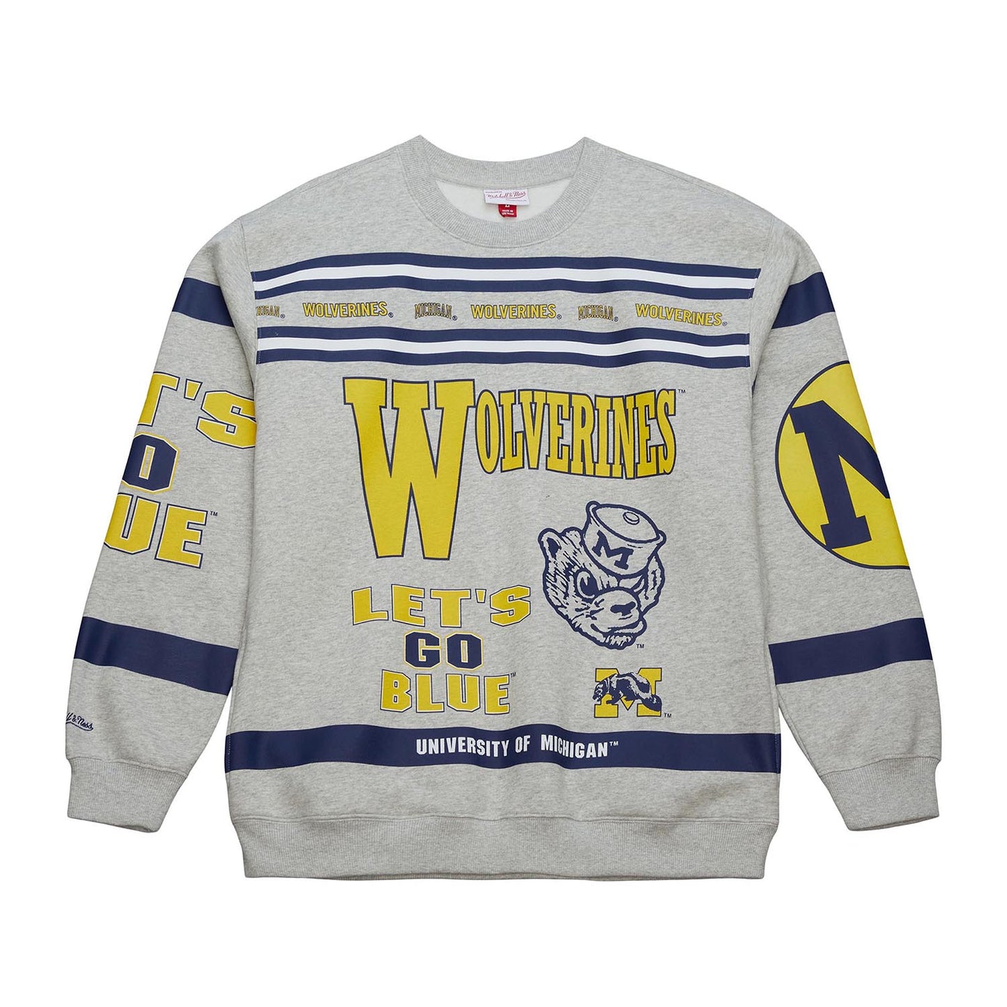 Michigan Wolverines Vintage All Over Print Crewneck Sweatshirt