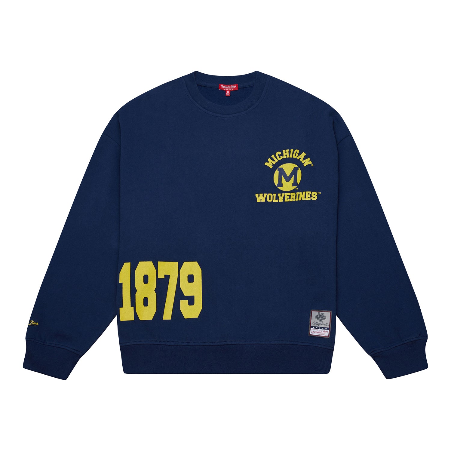 Michigan Wolverines Navy Crewneck Sweatshirt - Front View