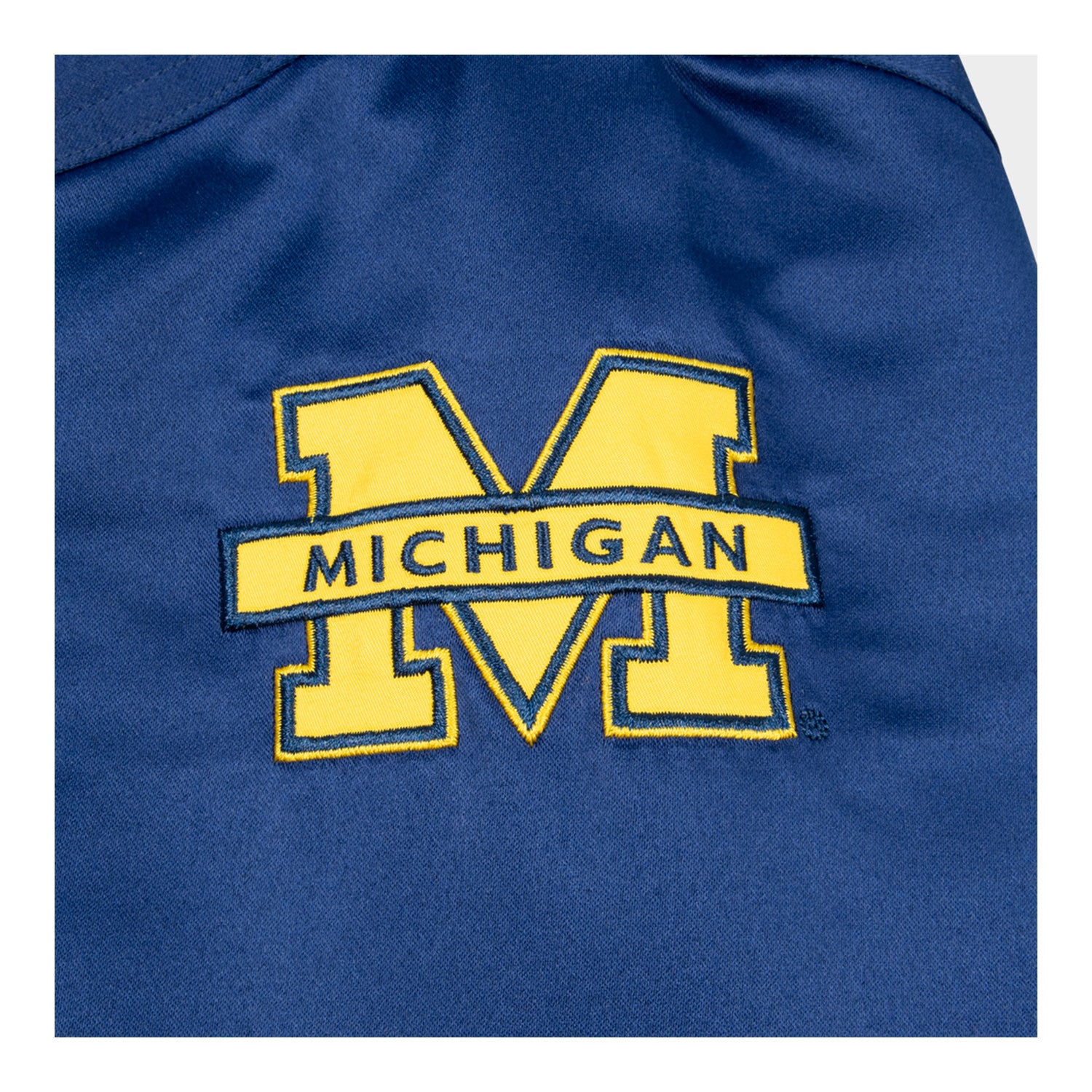 Michigan Wolverines Campus Classic Crewneck Pullover In Blue - Logo View