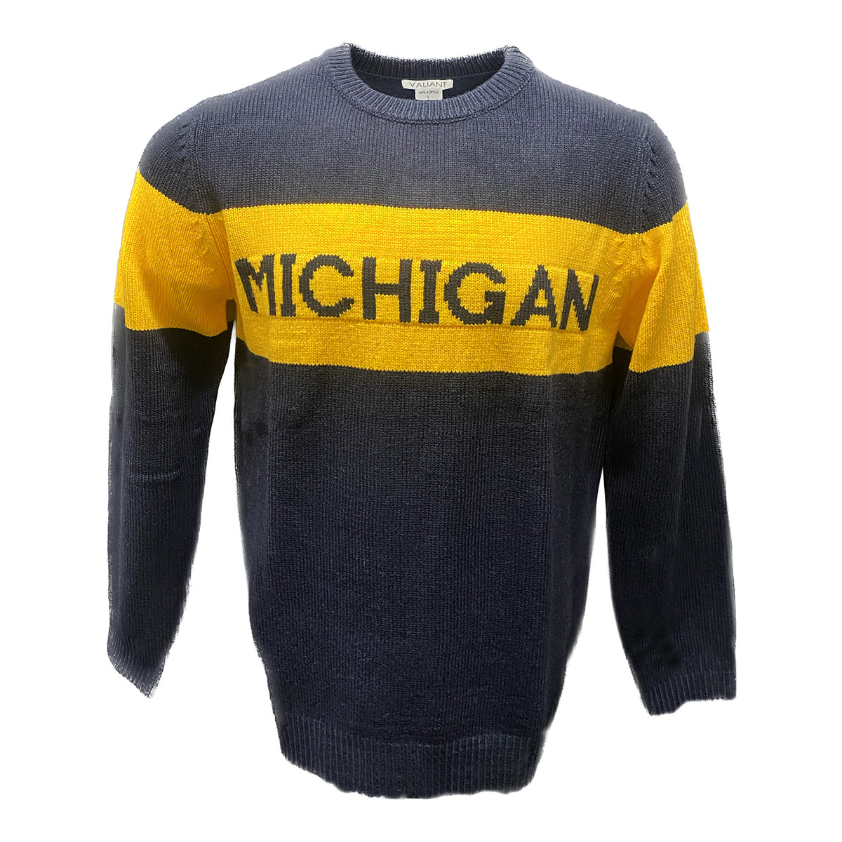 Michigan Wolverines Valiant Navy Stripe Sweater