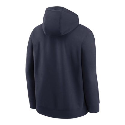 Michigan Wolverines Jordan Navy Club Fleece Hoodie - Back View