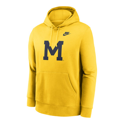 Michigan Wolverines Jordan Maize Club Fleece Hoodie - Front View