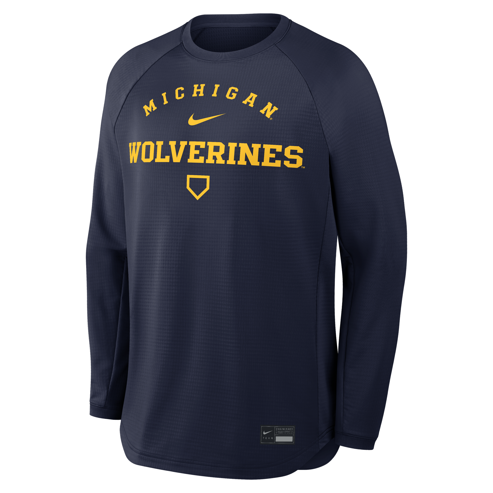 Michigan Wolverines Home Plate Navy Crewneck - Front View