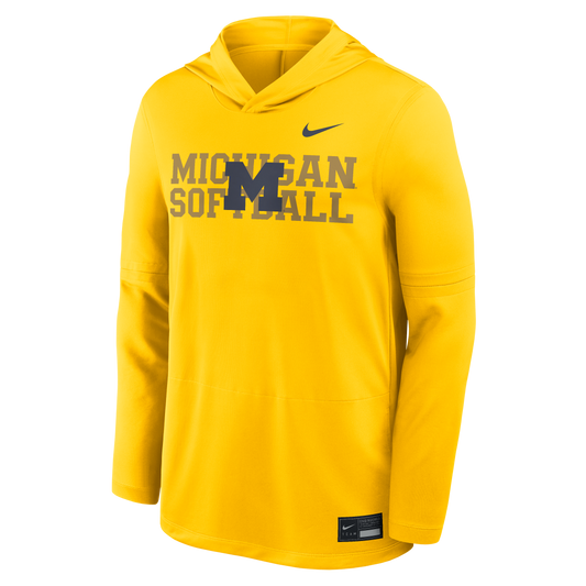 Michigan Wolverines Softball Maize Hooded Long Sleeve