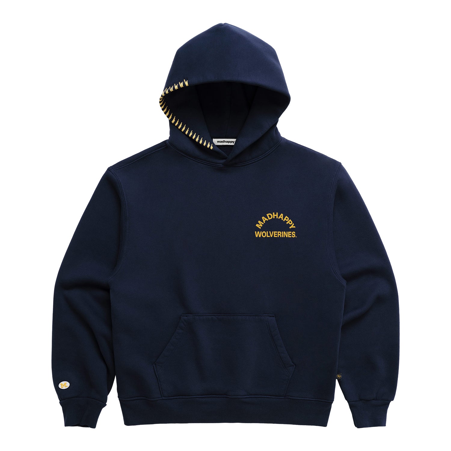 Michigan Wolverines Madhappy Navy Hooded Sweatshirt - Front View